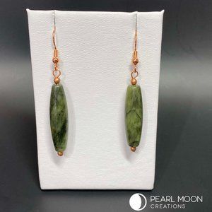 Dark Green Serpentine Earrings